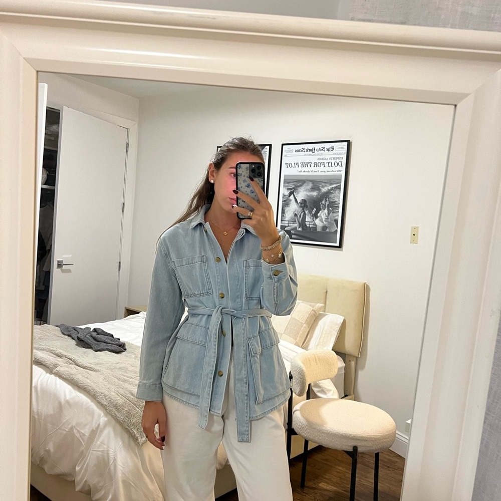 Velvet heart denim jacket